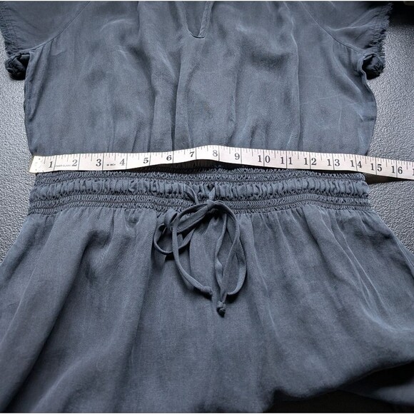 Bella Dahl Frayed Smocked-Waist Dress Lightweight Tencel Boho Fringe Medium - Picture 8 of 11